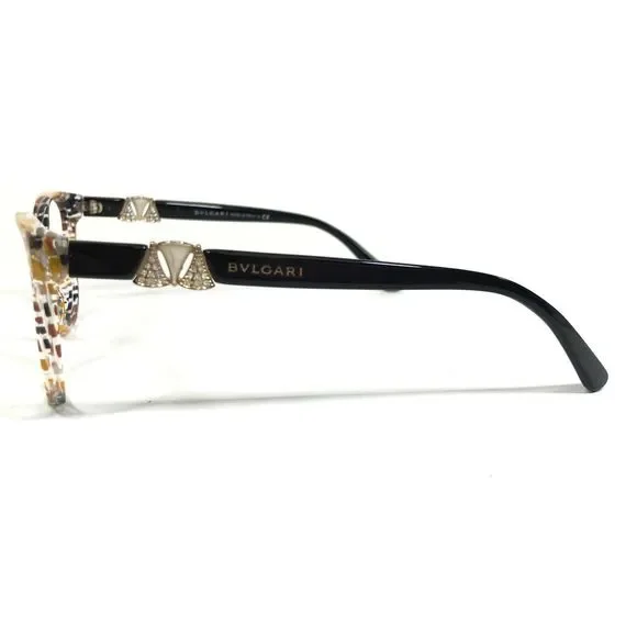 Bvlgari Eyeglasses Frames 4118-B 5377 Black Yellow Gray Striped 52-17-135 - Picture 6 of 11